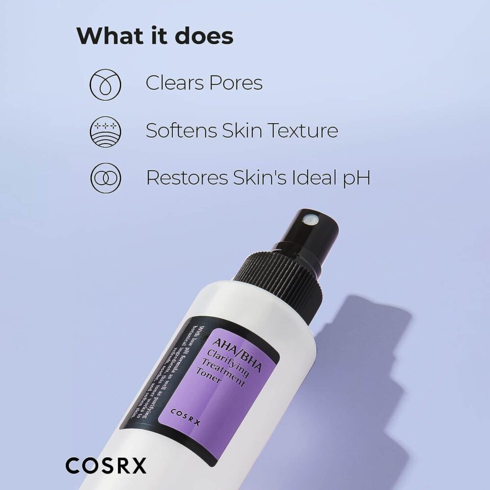 cosrx aha bha clarifying treatment toner skin type