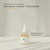 Glow Serum is enriched with 60% propolis extract and 2% niacinamide. Anti-inflammatory properties promotes effective treatment for acne problems. Helps to control sebum secretion, refine pores and brighten skin. Rich, honey-like texture provides deep hydration for skin, leaving a dewy finish with no sticky after feel. Safe formula contains only EWG Green Grade ingredients.