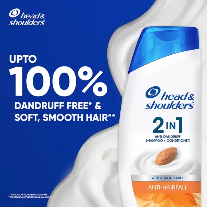 Head and Shoulders Shampoo Conditioner Head & Shoulders Anti Hairfall 2 in 1 Anti Dandruff Shampoo + Conditioner (340ml | India)
