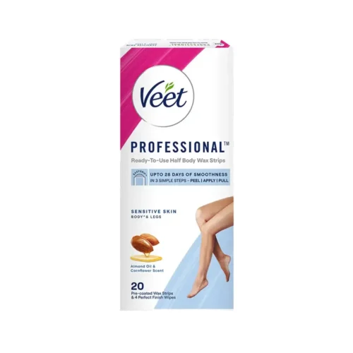 Veet Professional Wax Strips with Almond Oil & Cornflower Scent (20 Strips)