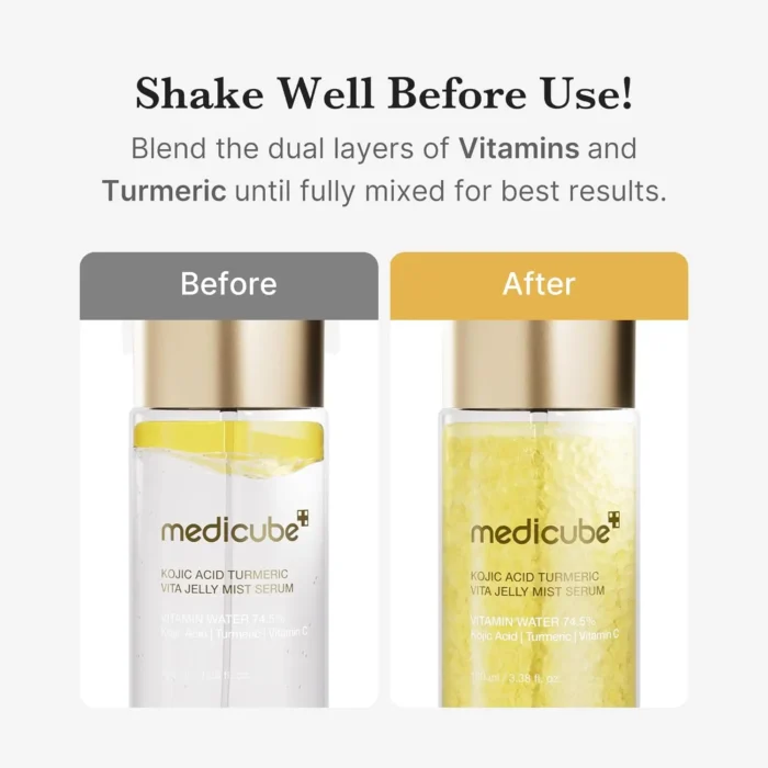 MEDICUBE Kojic Acid Turmeric Vita Jelly Mist Serum How to use MEDICUBE Kojic Acid Turmeric Vita Jelly Mist Serum How to use