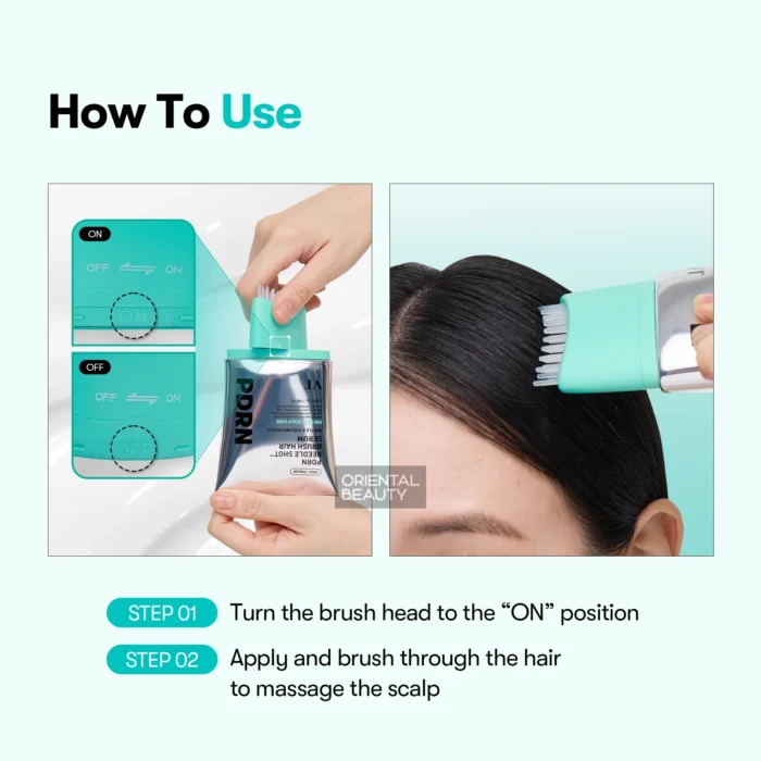 VT Cosmetics PDRN Reedle Shot Brush Hair Serum How to use