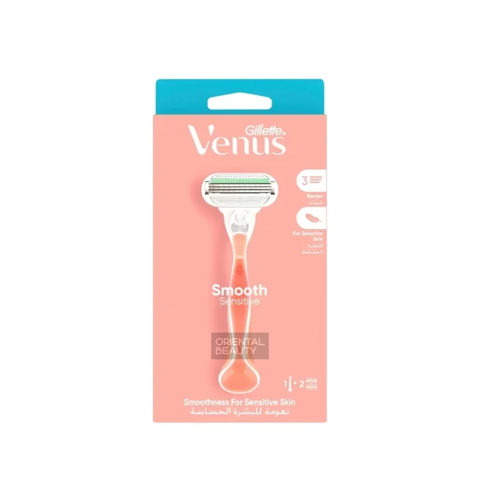 Venus Smooth Sensitive Woman Refillable Razor 1 Handle 2 Blade Refill Gillette Venus Smooth Sensitive Woman Refillable Razor 1 Handle 2 Blade Refill
