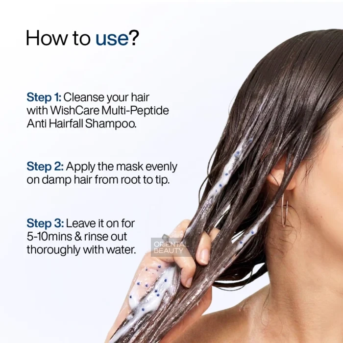 WISHCARE Multi-Peptide Strengthening Hair Mask How to use WISHCARE Multi-Peptide Strengthening Hair Mask How to use