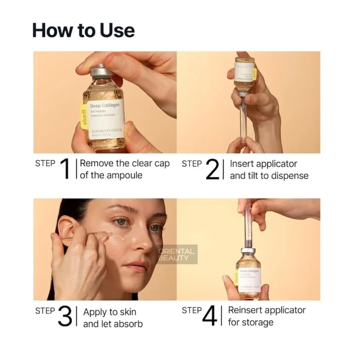 SUNGBOON EDITOR Deep Collagen Silk Peptide Intensive Ampoule How to use SUNGBOON EDITOR Deep Collagen Silk Peptide Intensive Ampoule How to use