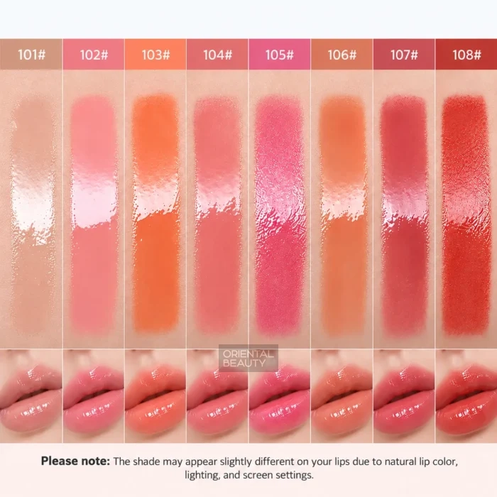 Beauty Glazed Glow Lip Oil Color Chart Beauty Glazed Glow Lip Oil Color Chart